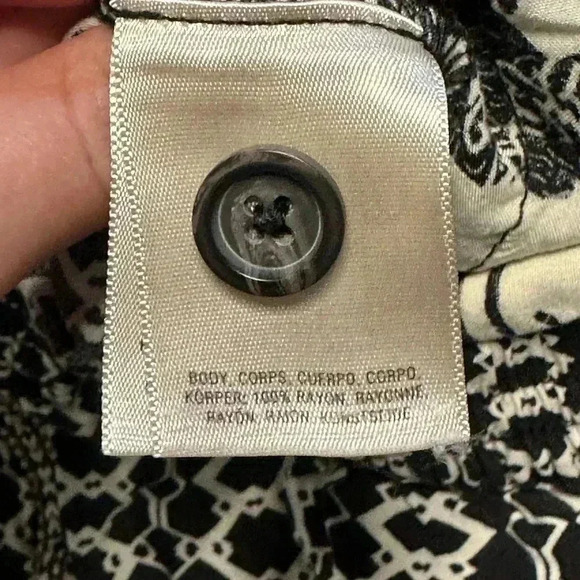 Anthropologie Hei Hei Black White Relaxed Pants Side Embroidery Rayon Soft Sz S - Picture 9 of 10